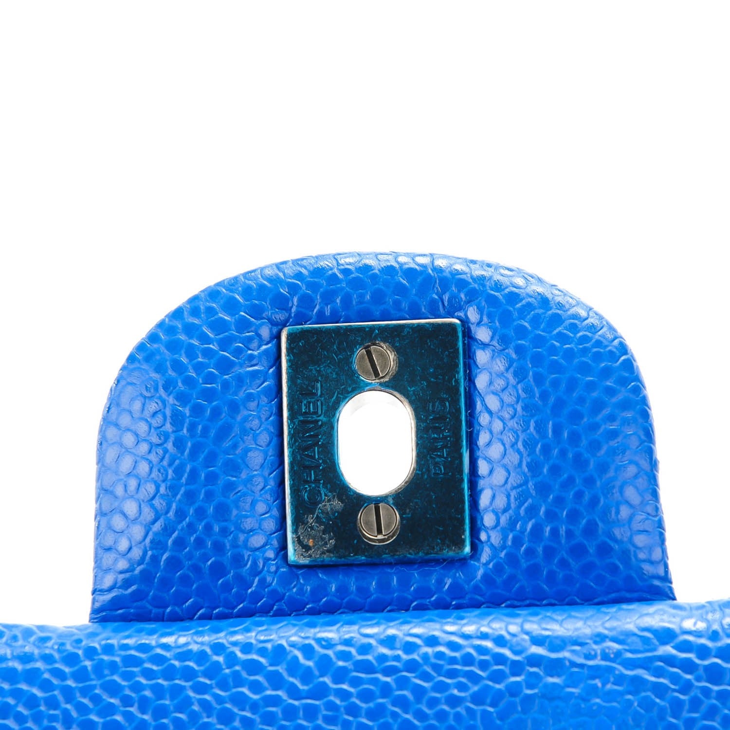 Chanel Caviar Quilted Medium Double Flap Blue 6 of 8