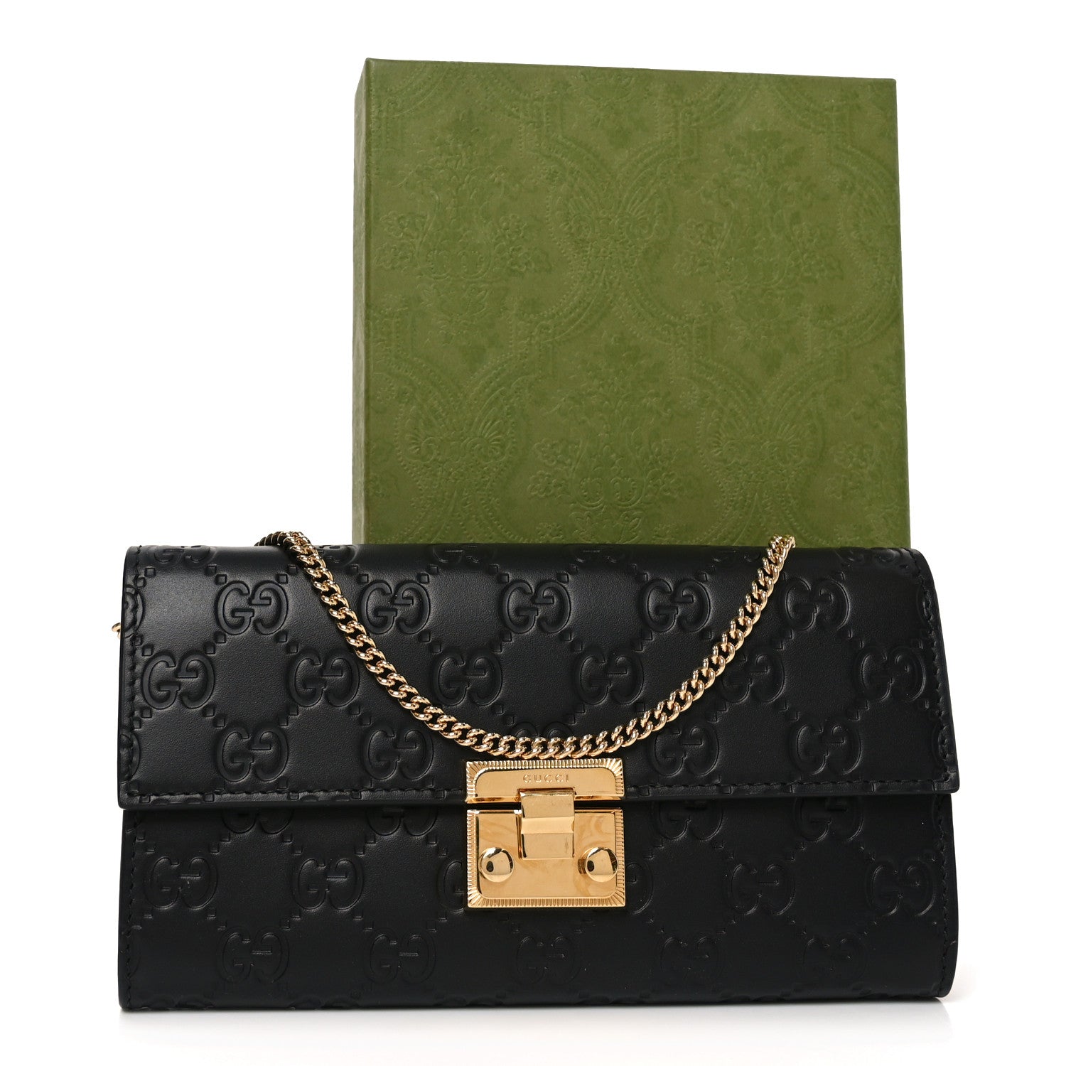 Gucci Guccissima Padlock Chain Wallet Black 20 of 20