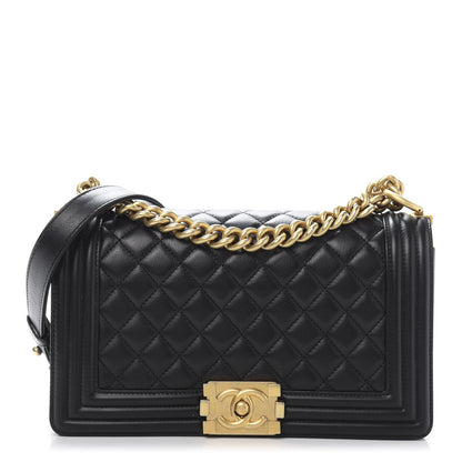 Chanel Lambskin Quilted Medium Boy Flap Black 1 of 11