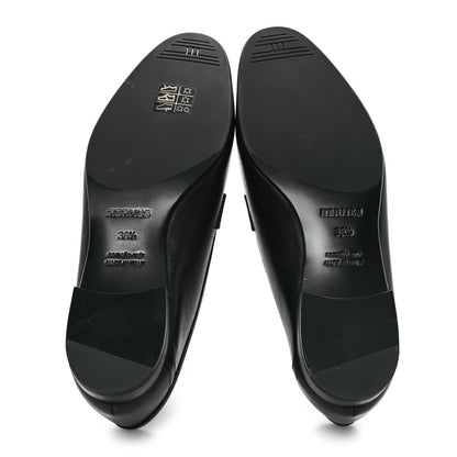 Hermes Goatskin Womens Paris Loafers 36.5 Black 6 of 10