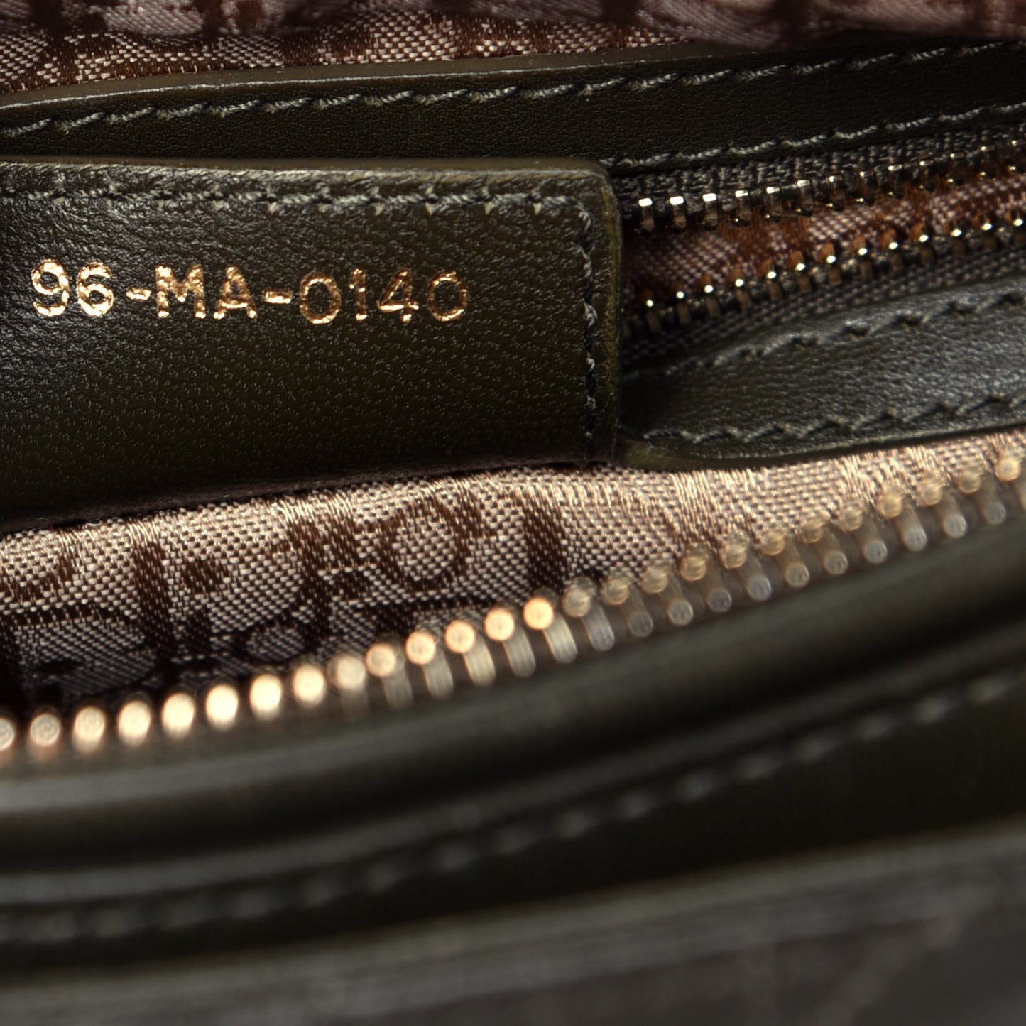 Lambskin Cannage Medium Lady Dior Olive Green