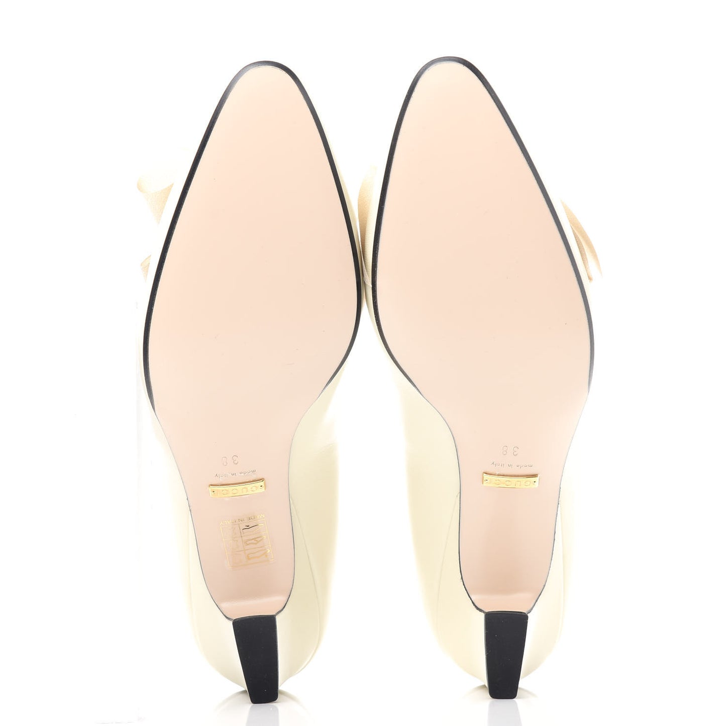 Malaga Kid Bow Berith Low Heel Pumps 38 Vintage White
