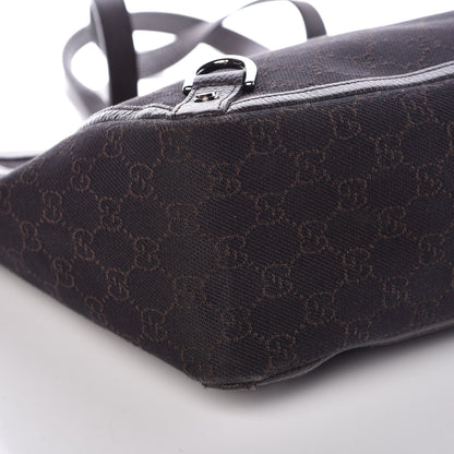 Gucci Denim Monogram Large Abbey Tote Dark Brown 8 of 10