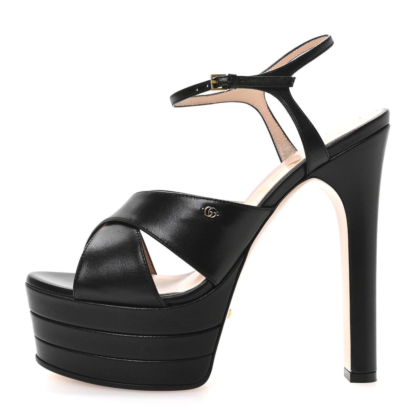 Malaga Kid Double G 150mm Platform Sandals 38.5 Black