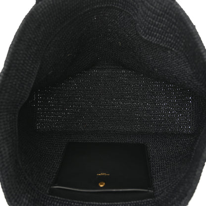 Saint Laurent Raffia Logo Tote Black 5 of 11