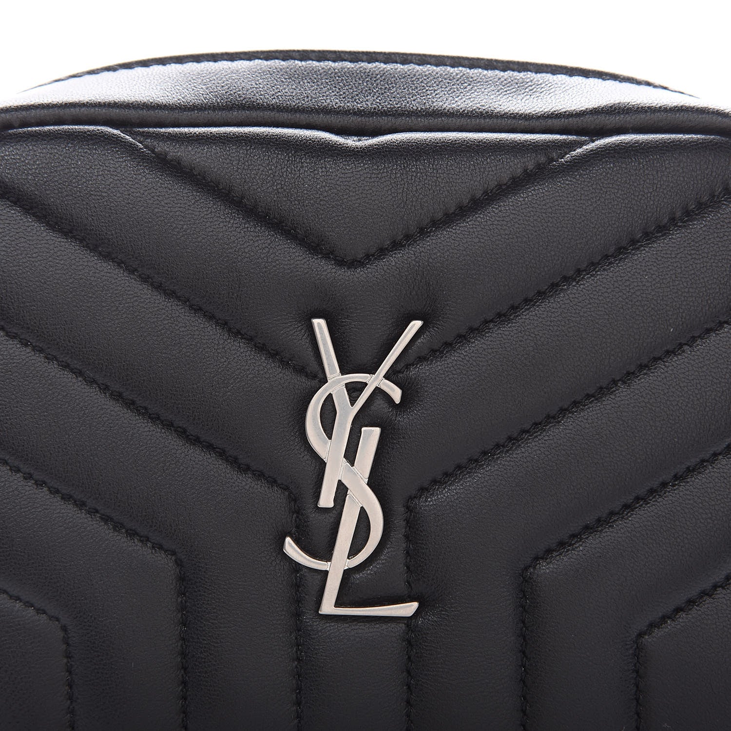 Saint Laurent Lambskin Y Quilted Monogram Loulou Cosmetic Case Black 10 of 11