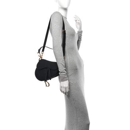 Christian Dior Grained Calfskin Saddle Bag With Strap Black 2 of 14