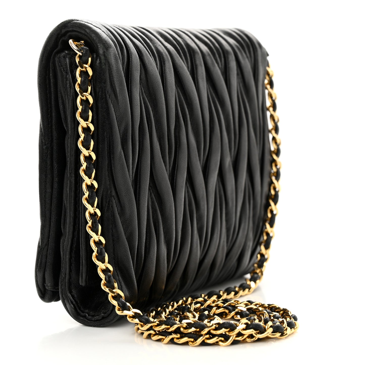 Nappa Matelasse Chain Crossbody Black