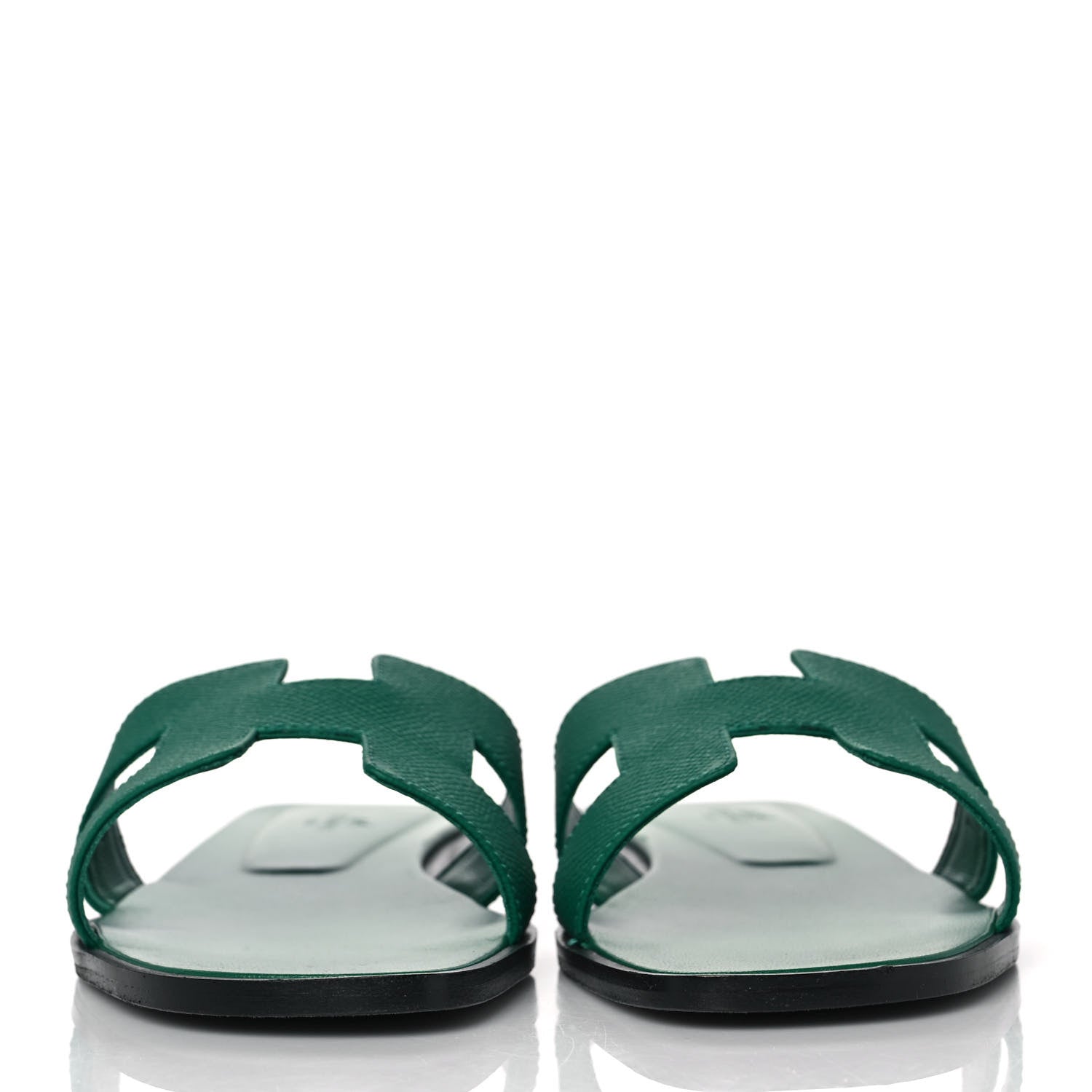 Hermes Epsom Oran Sandals 40.5 Vert Emeraude 2 of 18