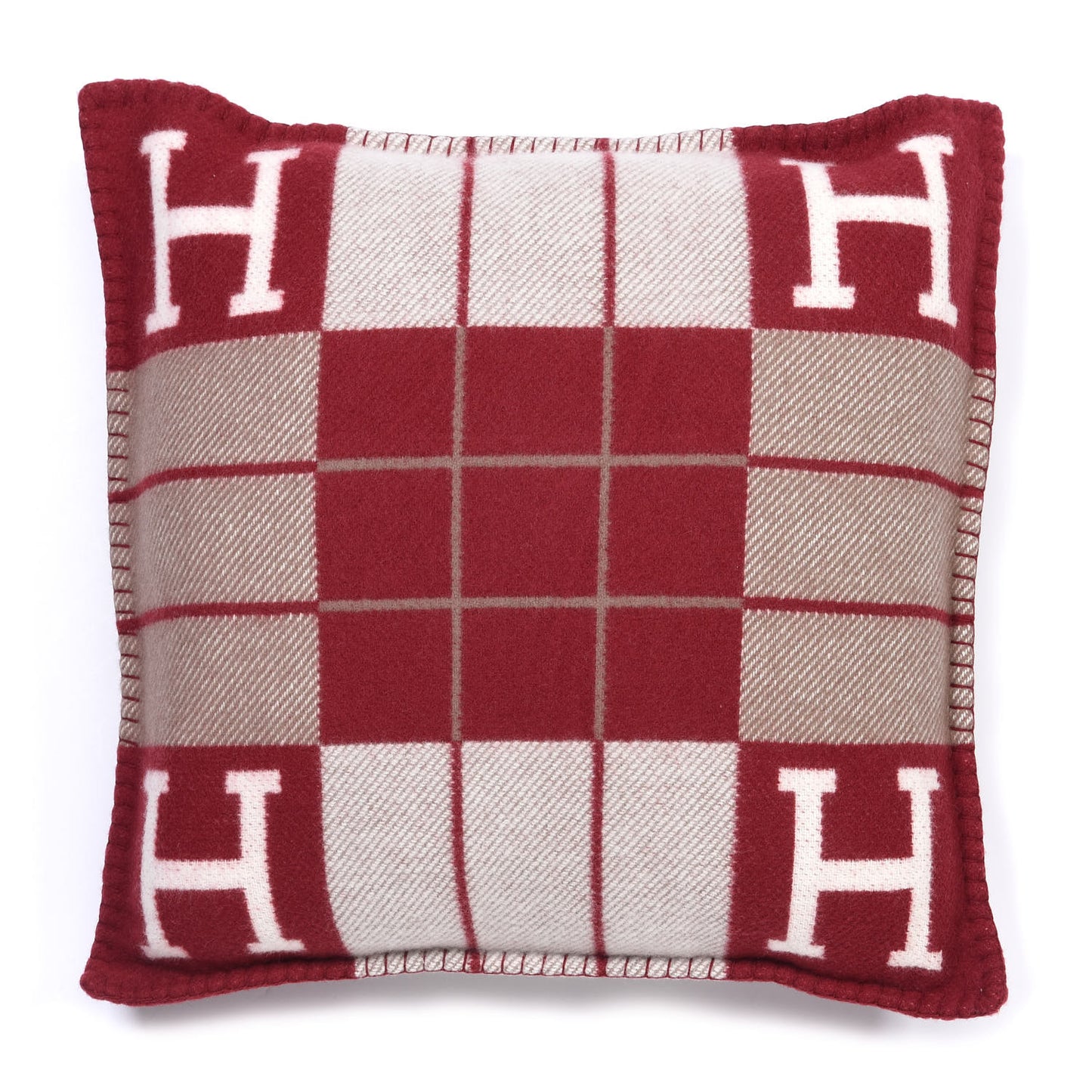 Wool Cashmere Avalon III Pillow PM Ecru Rouge
