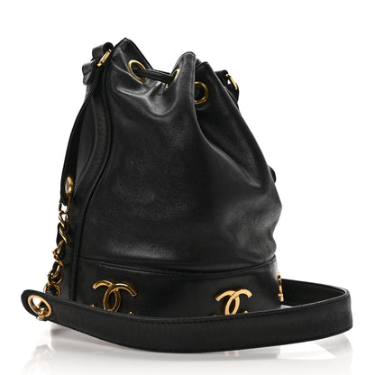 Chanel Lambskin CC Drawstring Shoulder Bag Black 4 of 11