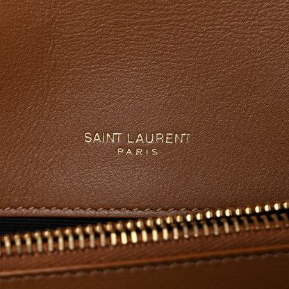 Saint Laurent Suede Matelasse Chevron Monogram Medium College Bag Cinnamon 6 of 22