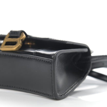 Balenciaga Shiny Box Calfskin Hourglass Top Handle Bag Mini Black 10 of 10