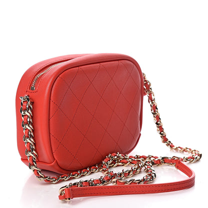 Chanel Goatskin Quilted Small Casual Trip Camera Case Red 3 of 11