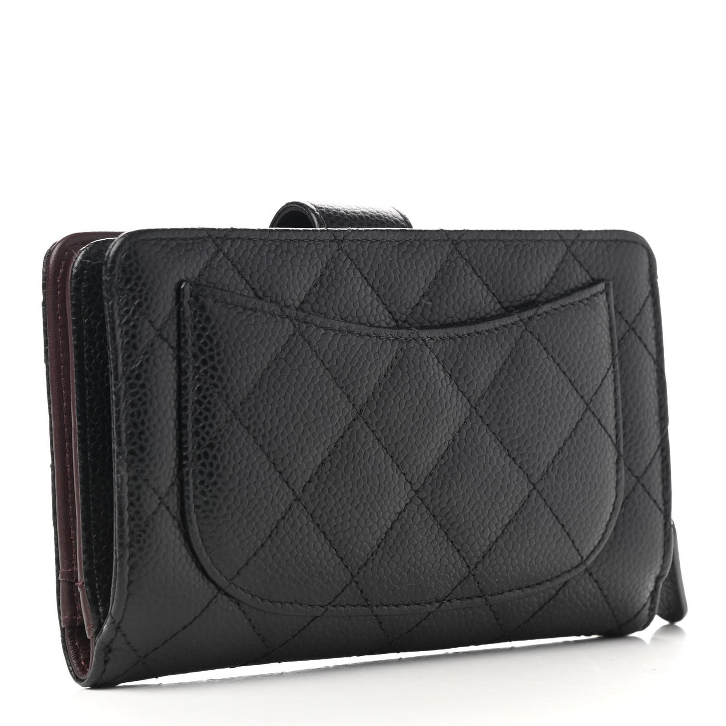 Caviar Quilted CC French Wallet Black