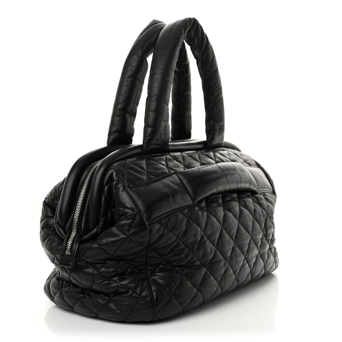 Lambskin Coco Cocoon Bowler Black
