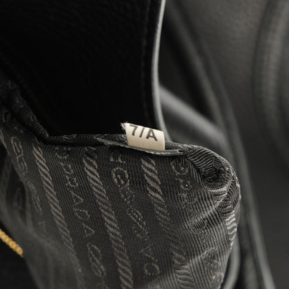 Prada Vitello Daino Pushlock Tote Black 8 of 9