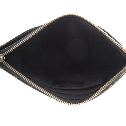 Chanel Calfskin Crocodile Embossed Graffiti 2.55 Cocodile Reissue Zip Pouch Black Gold 4 of 9