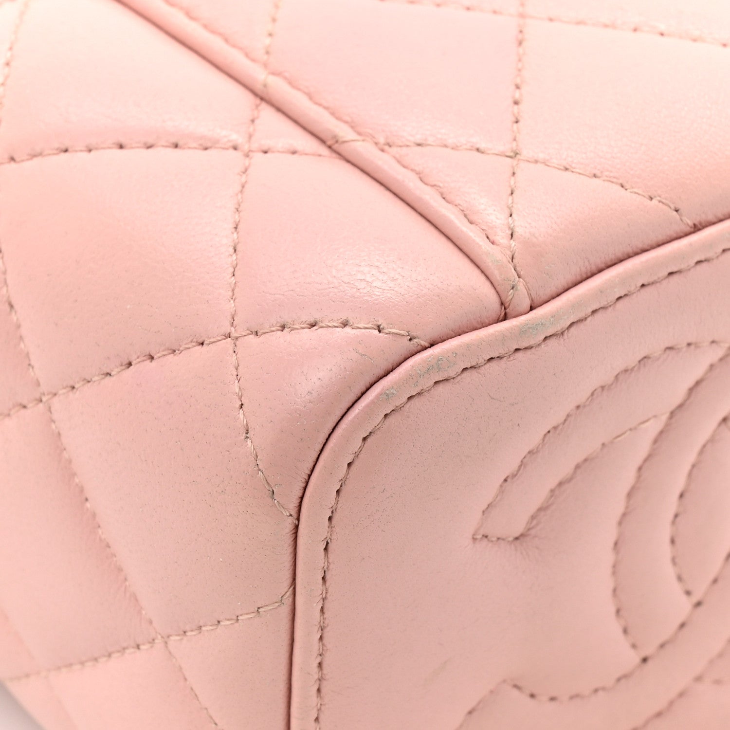 Chanel Lambskin Quilted Mini Sweet Camellia Vanity Case With Chain Pink 12 of 14