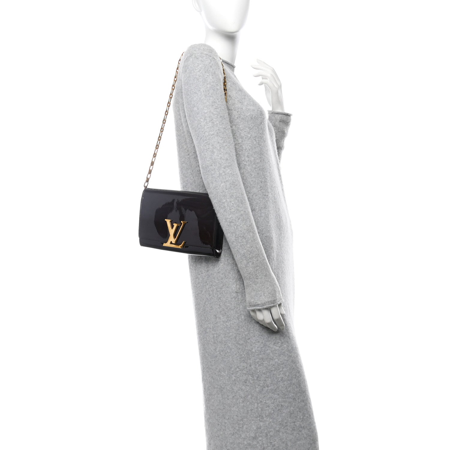 Louis Vuitton Patent Chain Louise GM Amarante 2 of 9