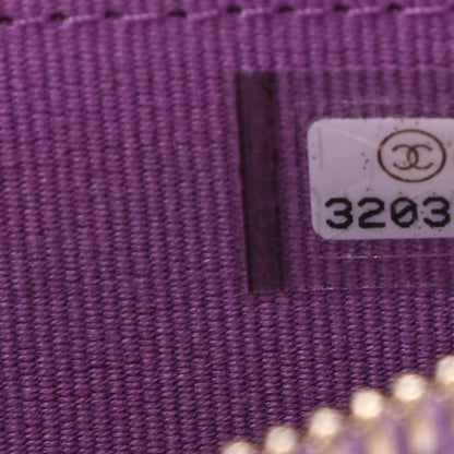 Chanel Caviar Quilted Zip Around Coin Purse Wallet Purple 7 of 8