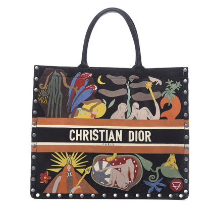 Christian Dior Suede Large La Terre Earth Book Tote Black 1 of 11