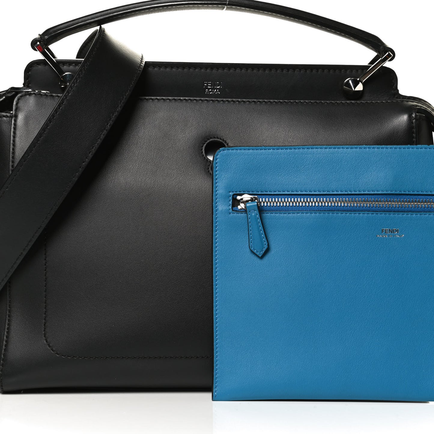 Vitello Baltico Dolce DotCom Satchel Black Blue Royal