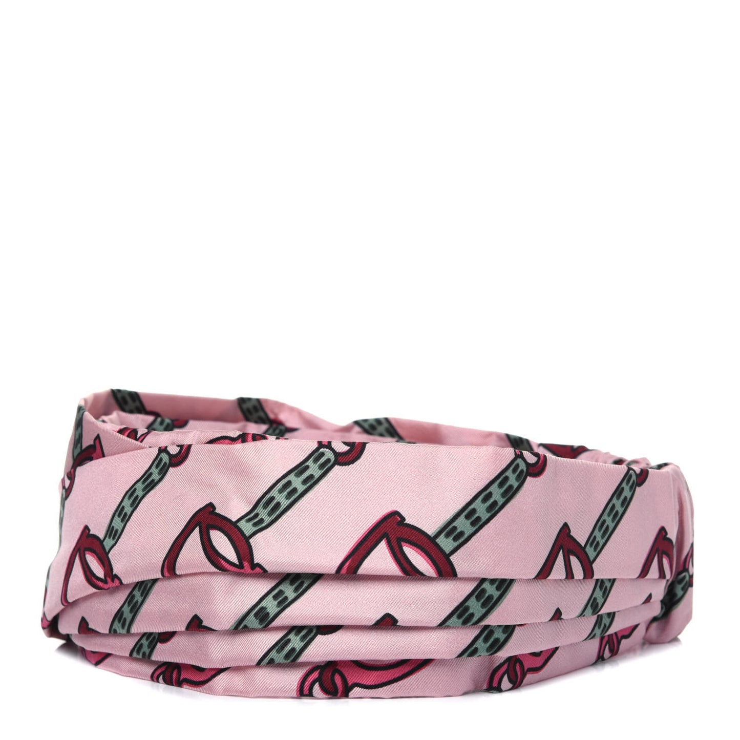 Silk Flora Print Headband M Pink