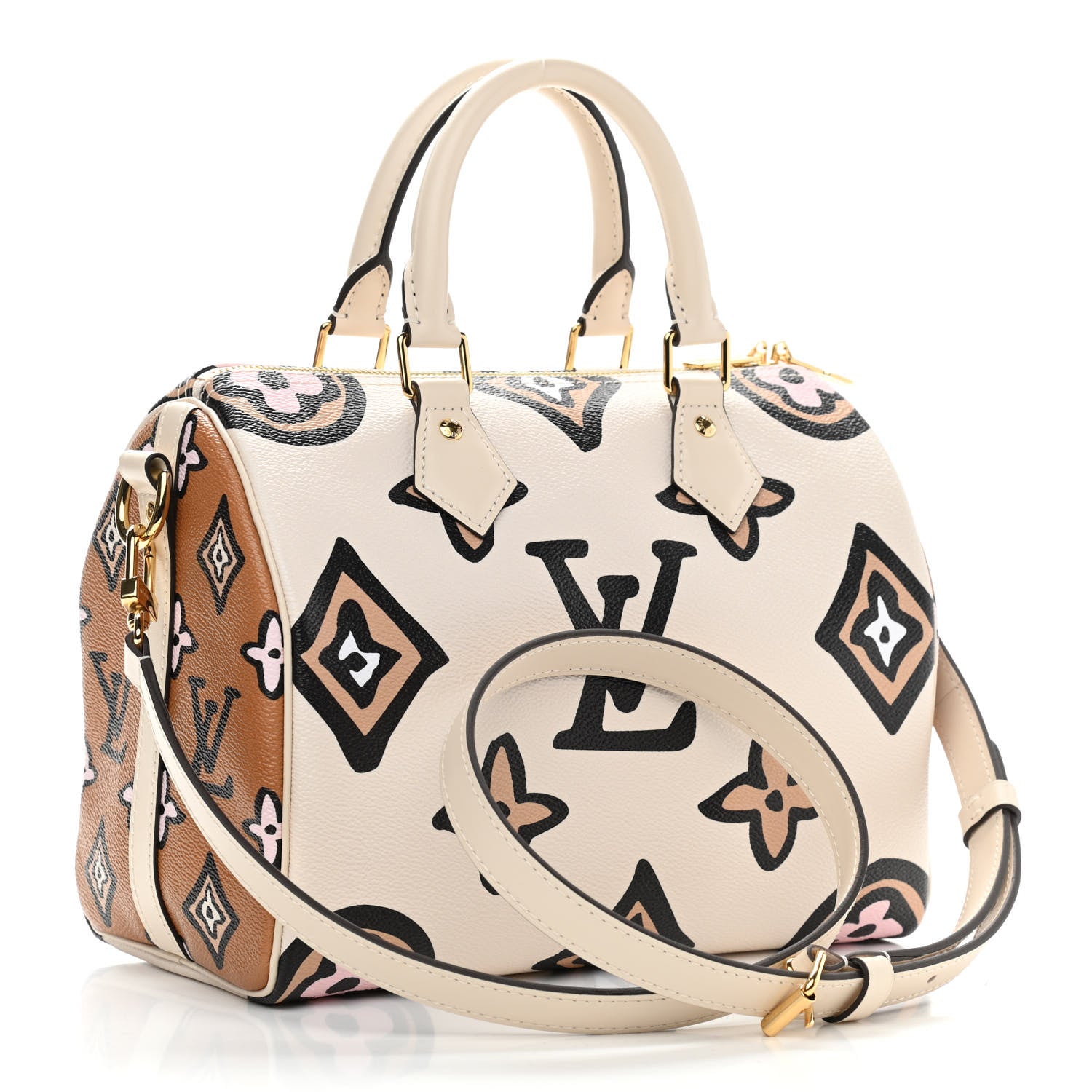 Louis Vuitton Monogram Giant Wild At Heart Speedy Bandouliere 25 Creme 3 of 11