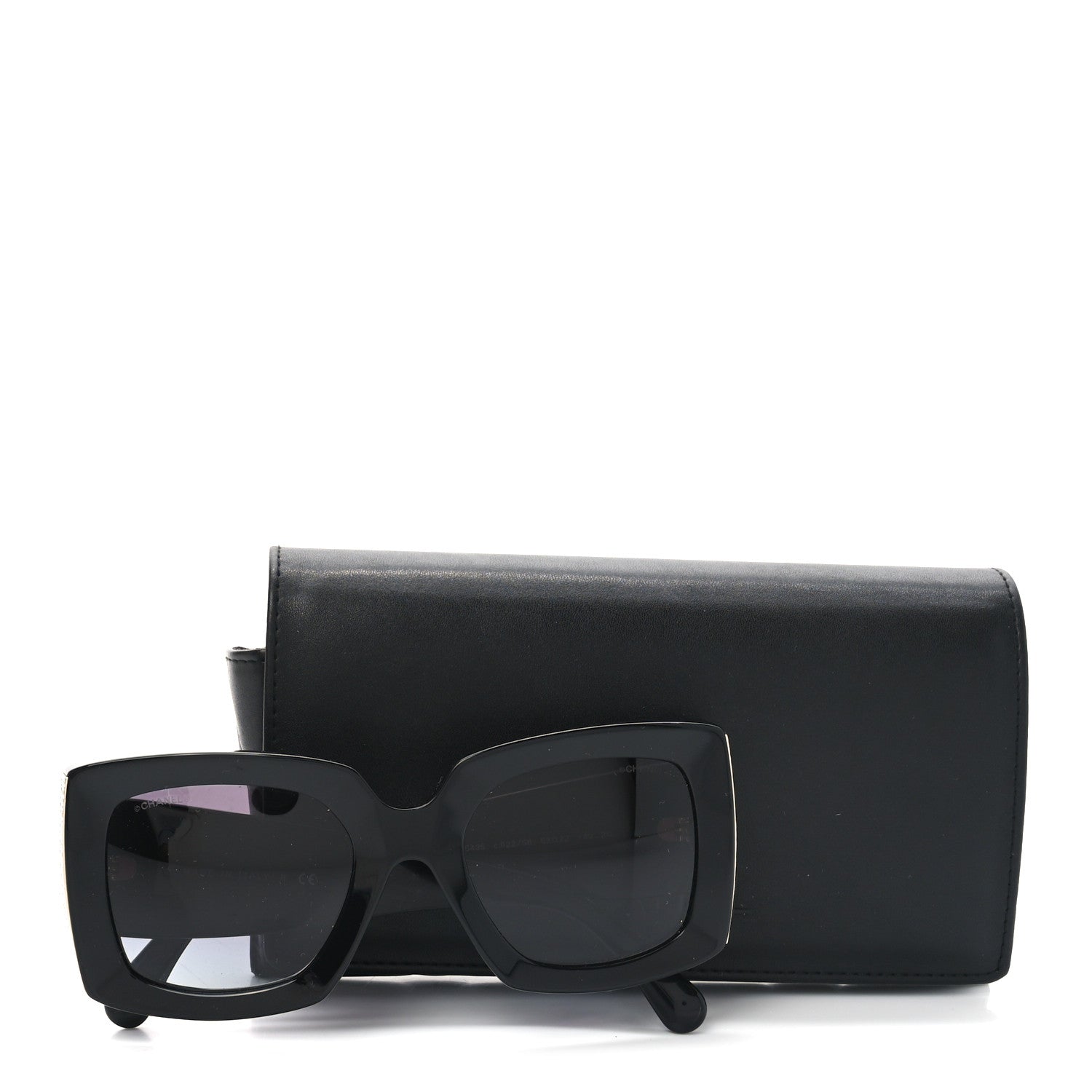 Chanel Acetate Rectangle Sunglasses 5435 Black 7 of 7