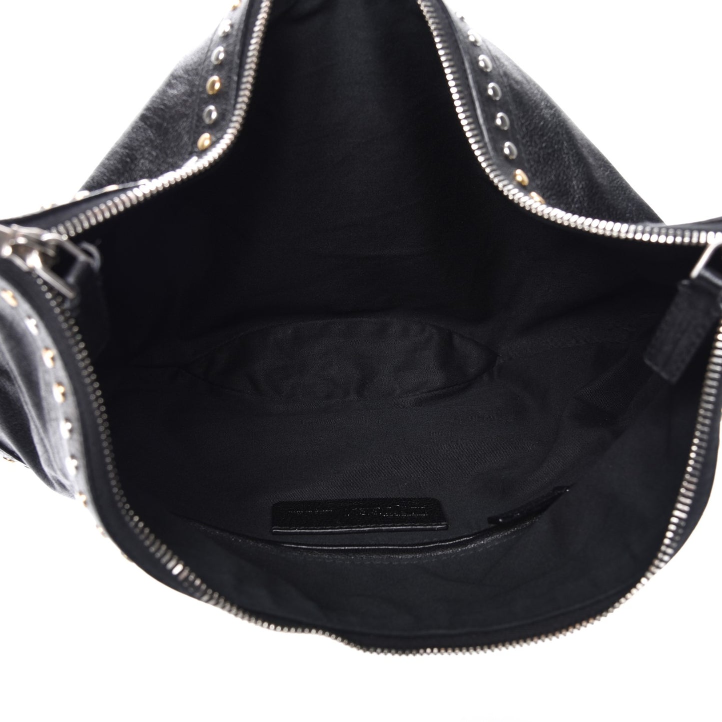 Calfskin Studded De Manta Clutch Black