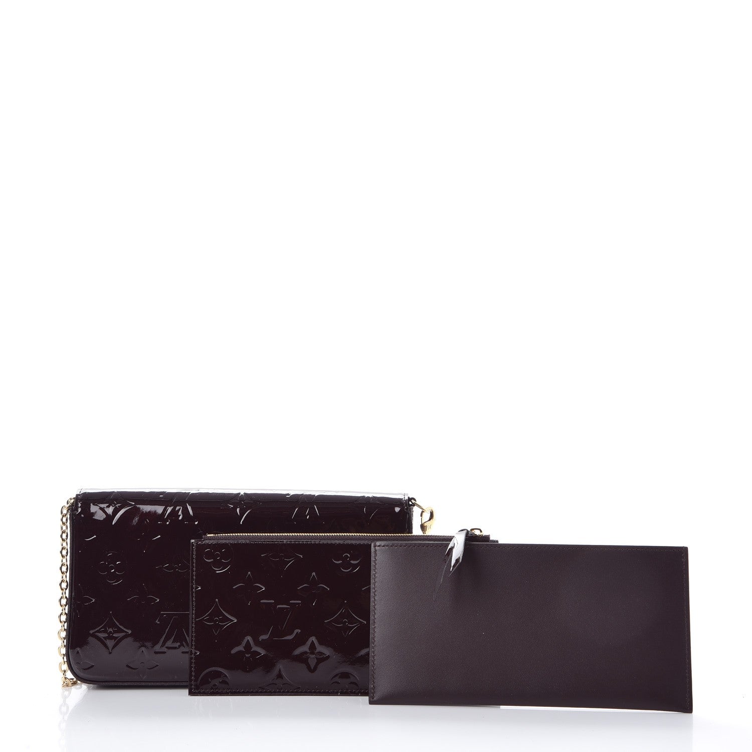 Louis Vuitton Vernis Pochette Felicie Chain Wallet Amarante 6 of 16
