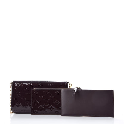 Louis Vuitton Vernis Pochette Felicie Chain Wallet Amarante 6 of 16