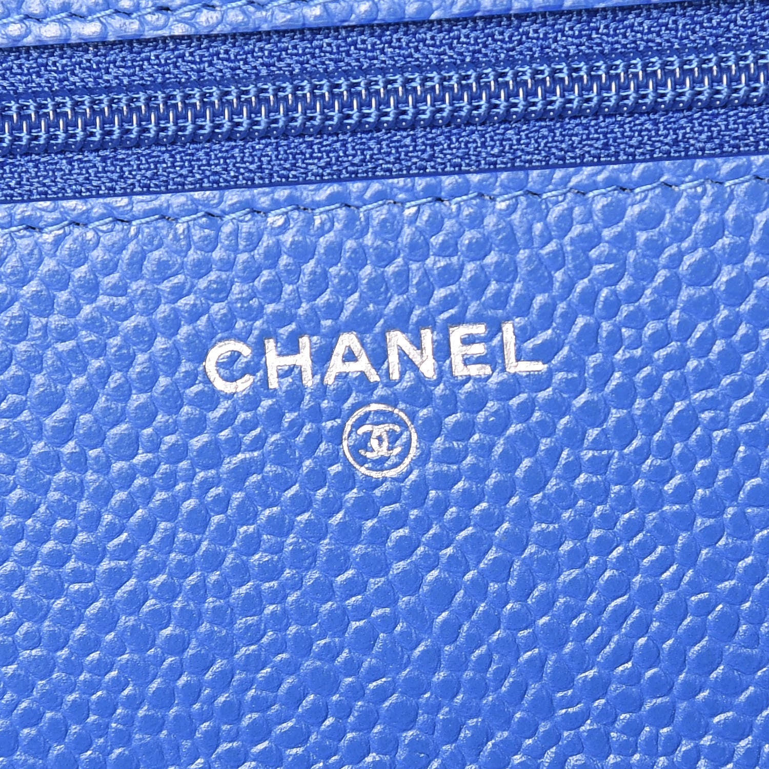 Chanel Caviar Quilted Wallet On Chain WOC Blue 8 of 11