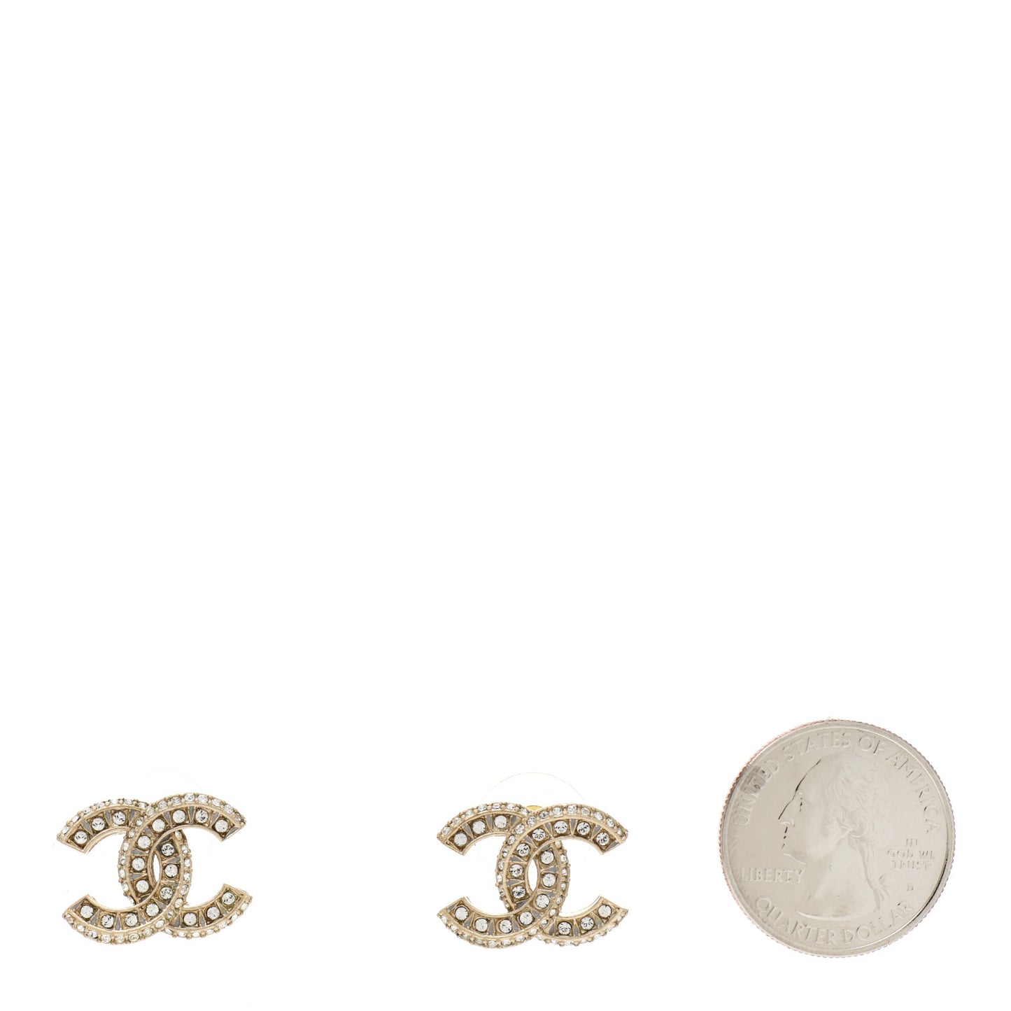 Crystal Timeless CC Earrings Light Gold