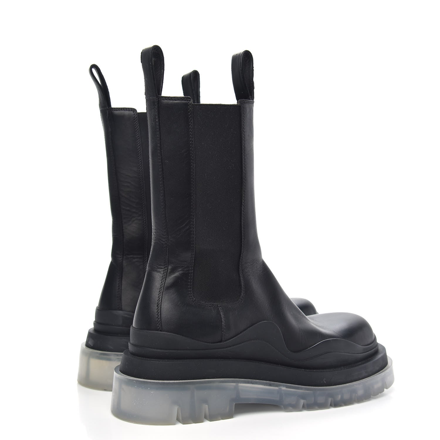 Bottega Veneta Calfskin The Tire Chelsea Boots 37.5 Black Transparent 4 of 9