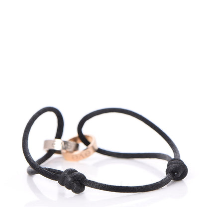 Cartier 18K White Pink Gold Charity LOVE Adjustable Cord Bracelet Black 3 of 7