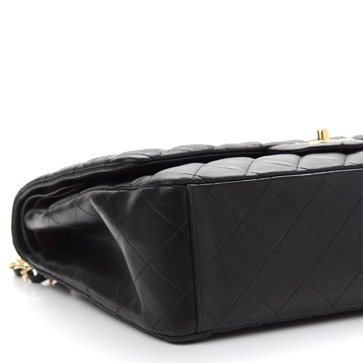 Lambskin Quilted Maxi Double Flap Black