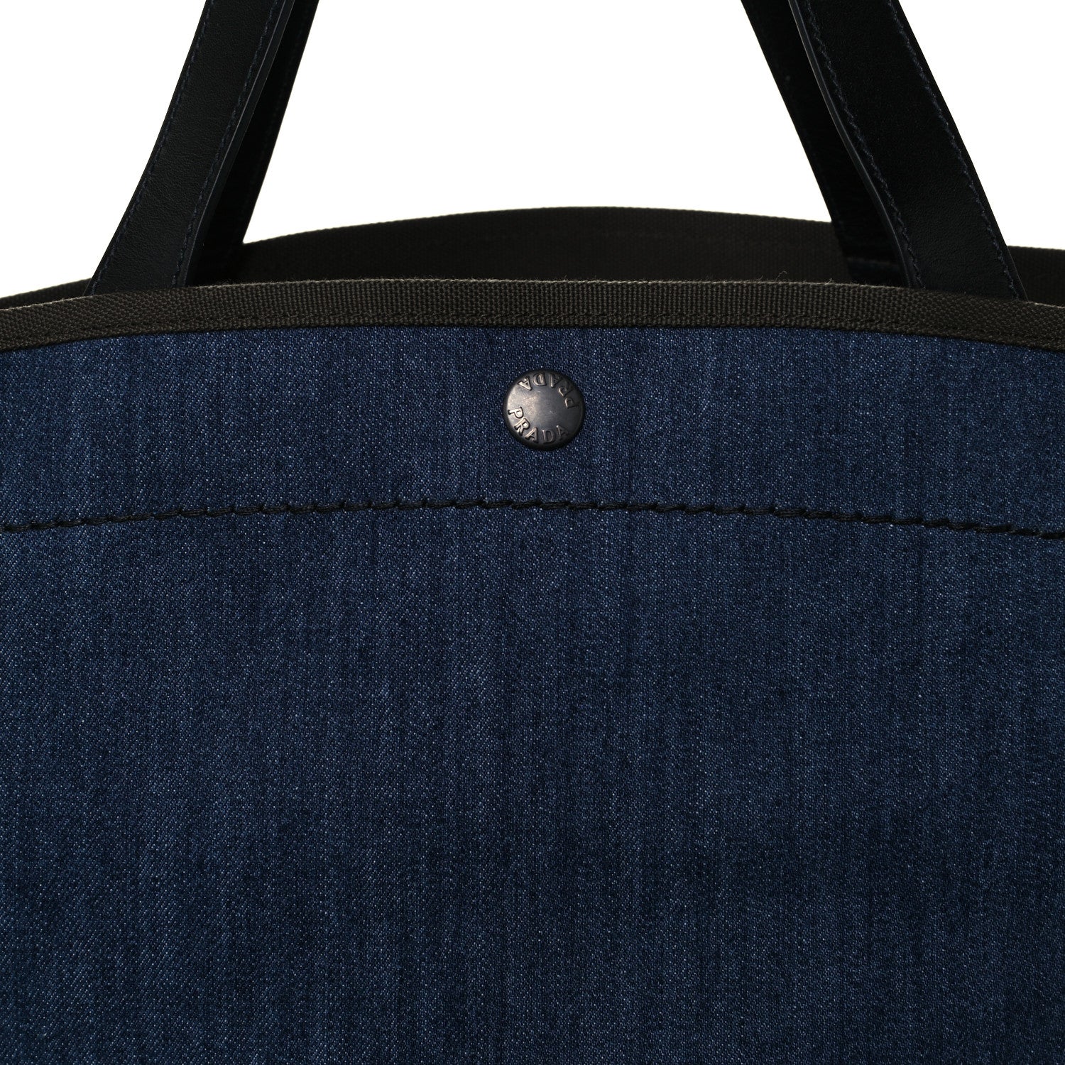 Prada Denim Calfskin Logo Shopping Tote Blue 11 of 13