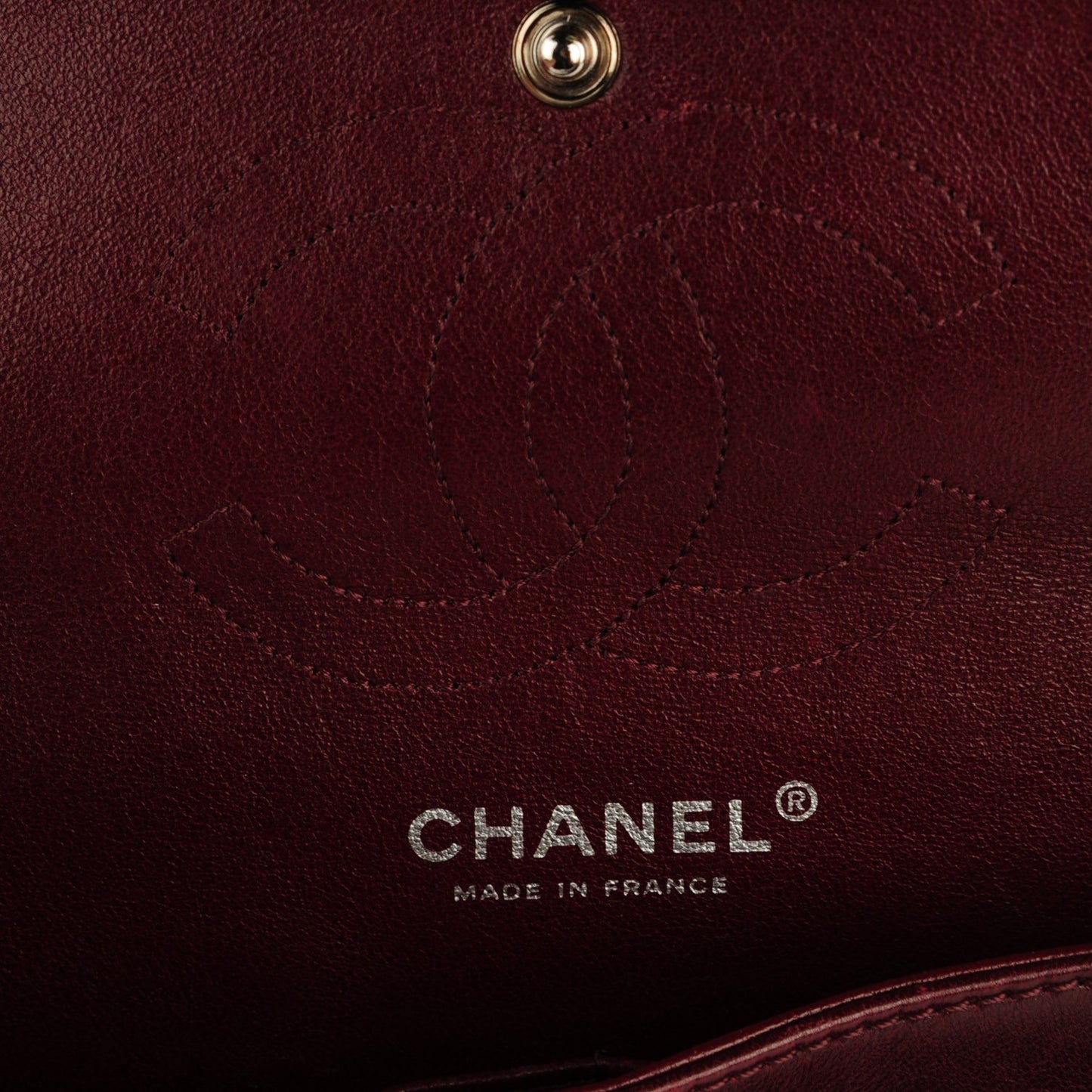 Patent Quilted Medium Double Flap Bordeaux