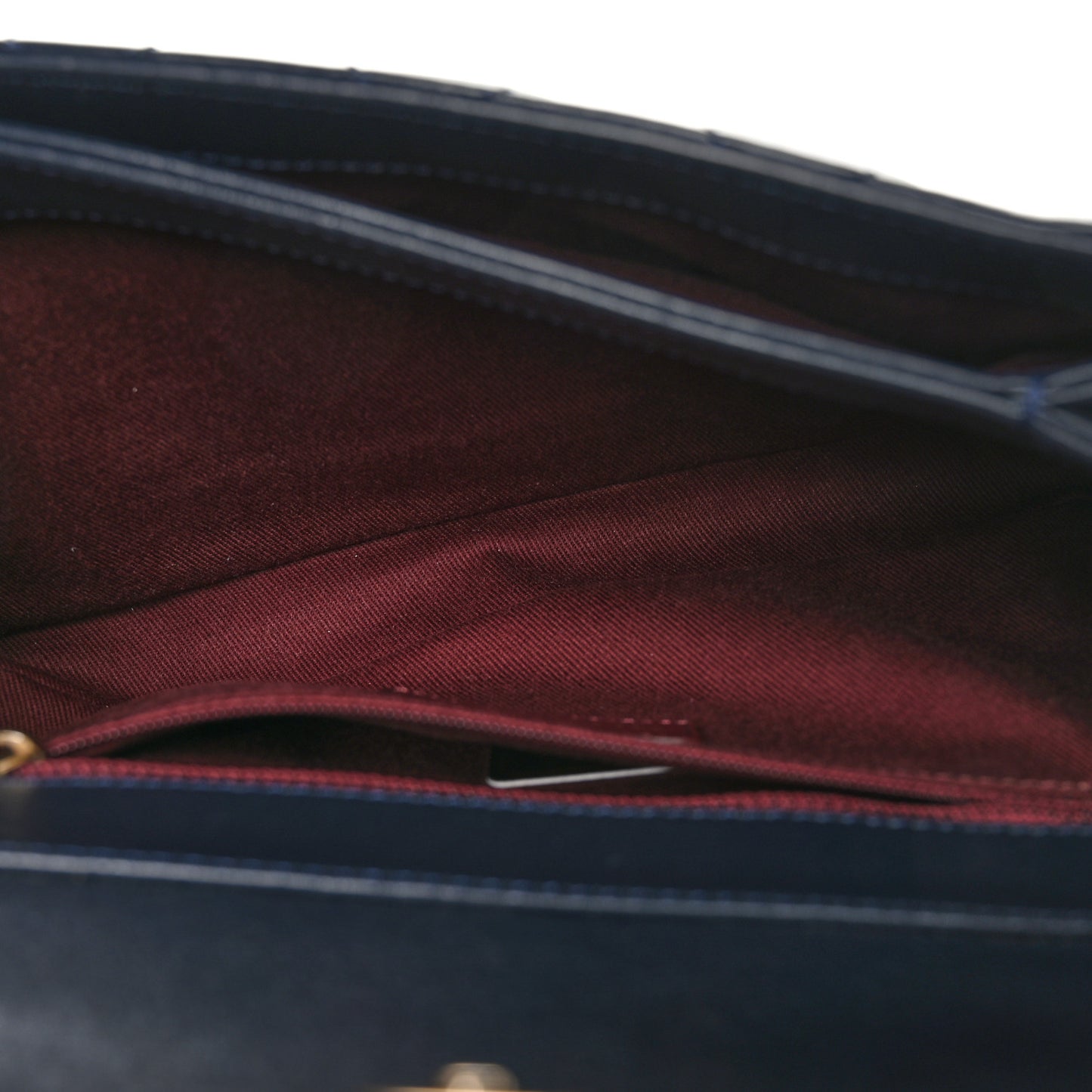 Lambskin Quilted Medium Perfect Edge Flap Navy