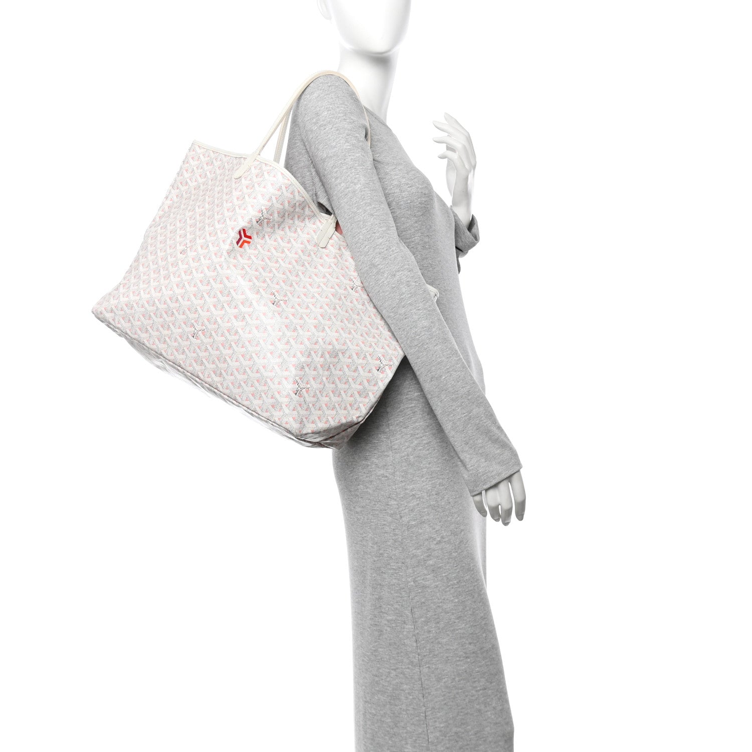 Goyard Goyardine Saint Louis Claire Voie GM White Pink 2 of 12