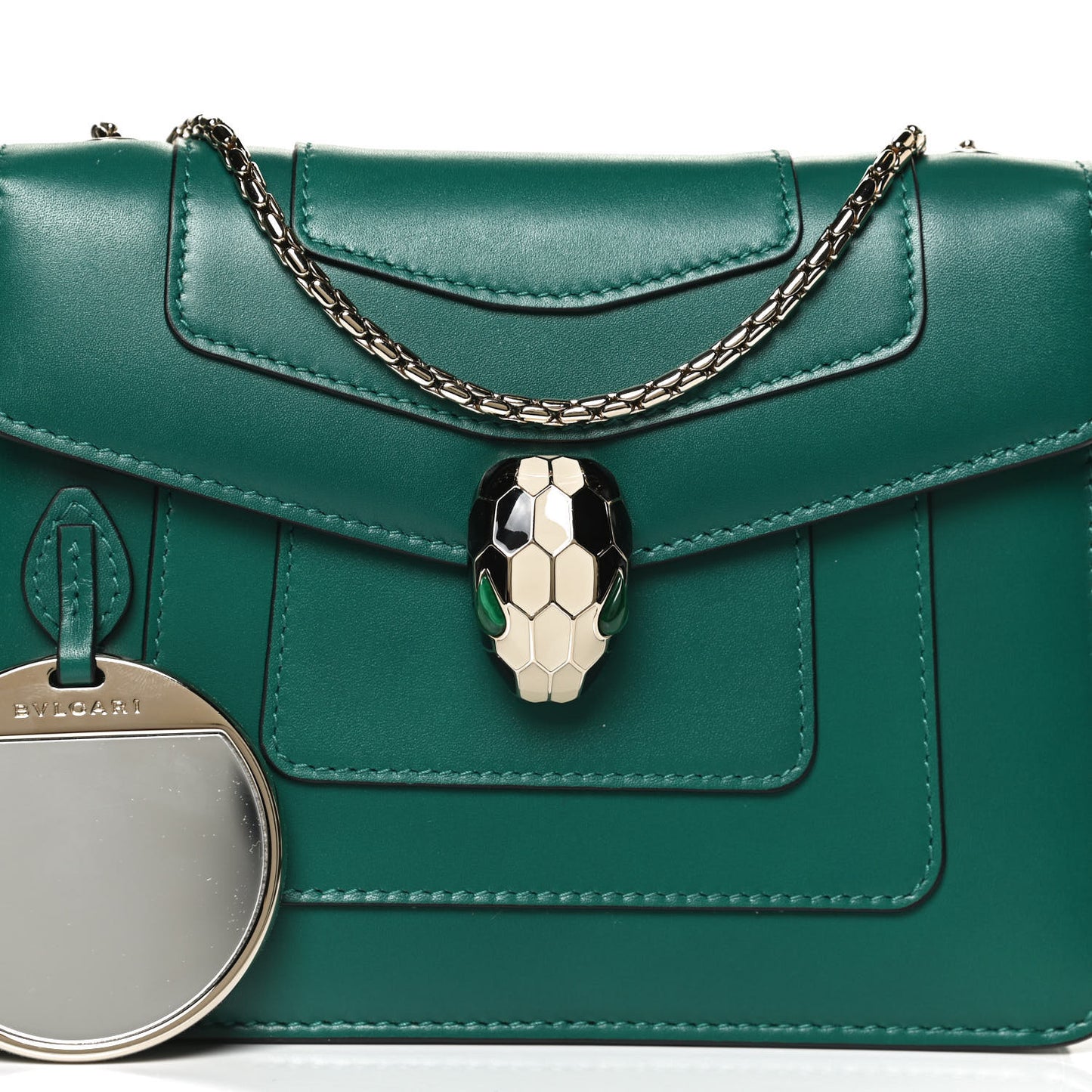 Calfskin Small Serpenti Forever Snake Strap Crossbody Bag Emerald Green