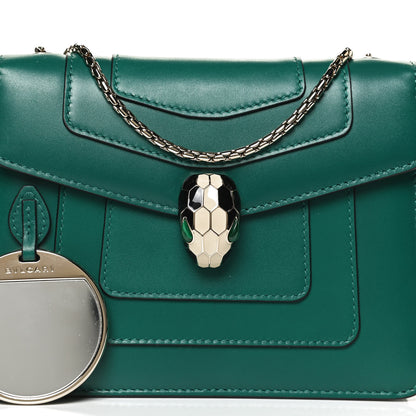 Bulgari Calfskin Small Serpenti Forever Snake Strap Crossbody Bag Emerald Green 8 of 12