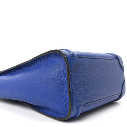 Celine Drummed Calfskin Nano Luggage Indigo 8 of 9
