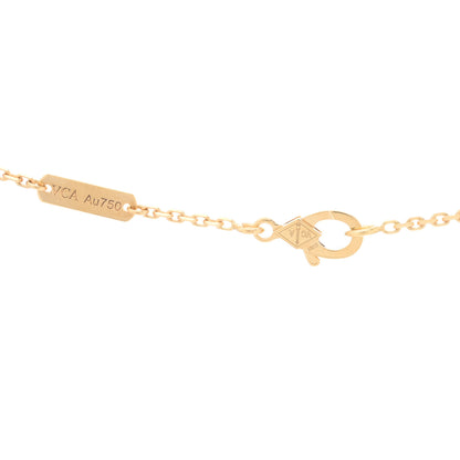 Van Cleef & Arpels 18K Yellow Gold Carnelian Vintage Alhambra Pendant Necklace 3 of 3