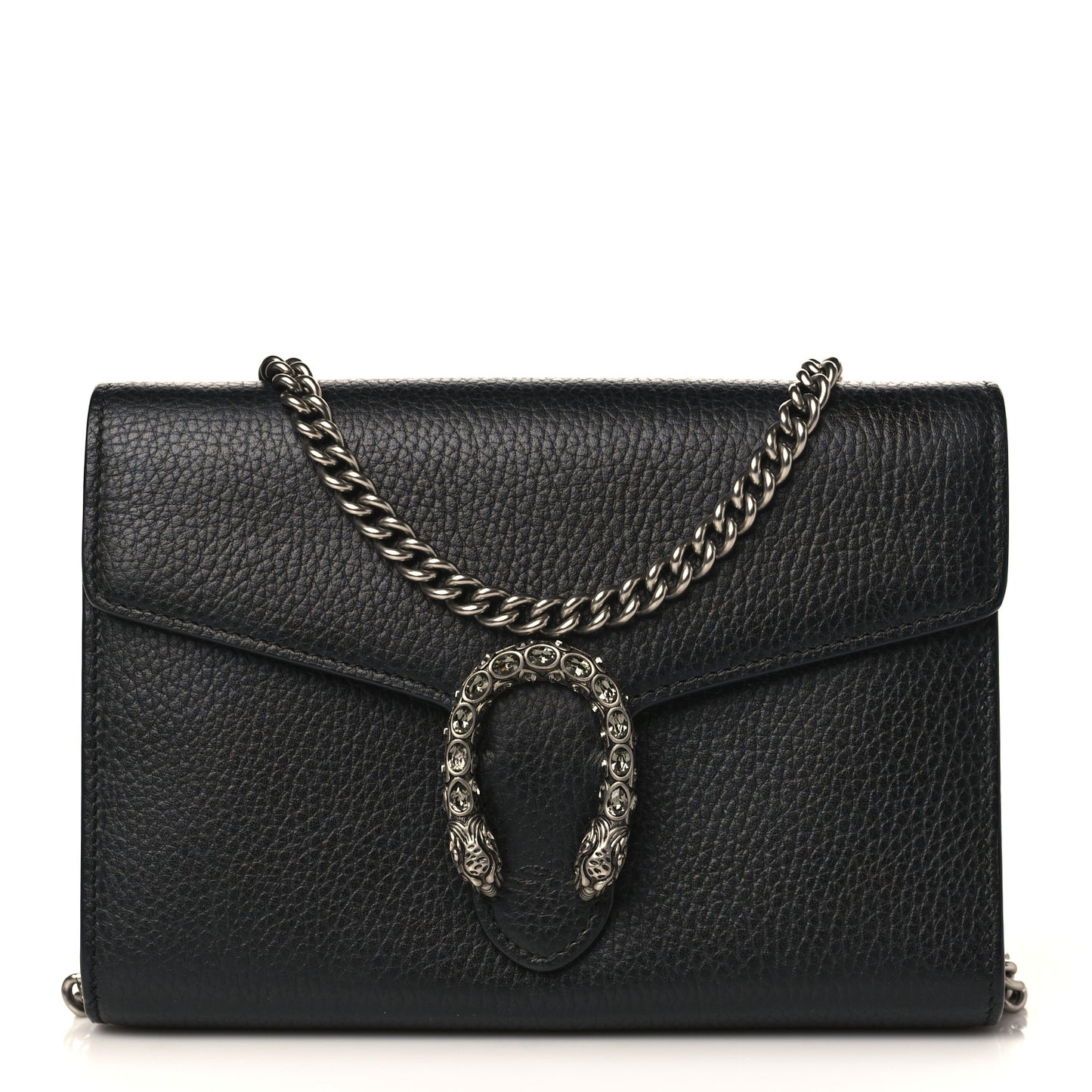 Calfskin Mini Dionysus Chain Wallet Black