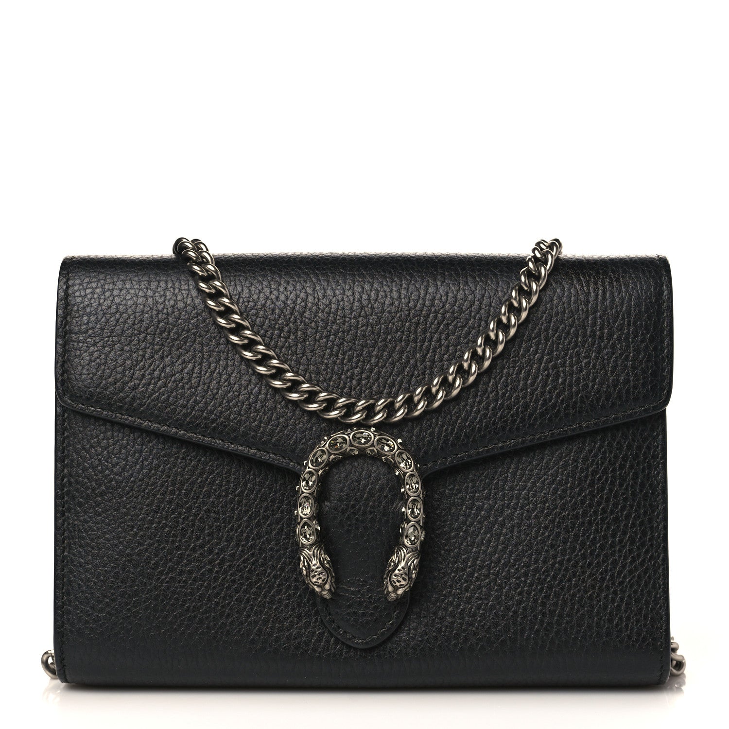 Gucci Calfskin Mini Dionysus Chain Wallet Black 1 of 8