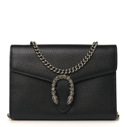 Gucci Calfskin Mini Dionysus Chain Wallet Black 1 of 8