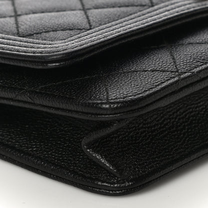 Chanel Caviar Quilted Boy Wallet On Chain WOC Black 9 of 11